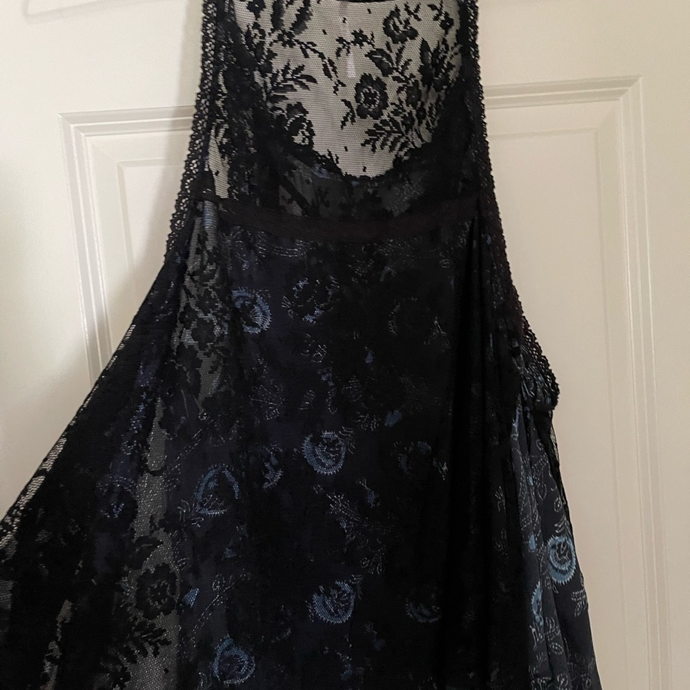 Free people tank top , lace over a blue tank